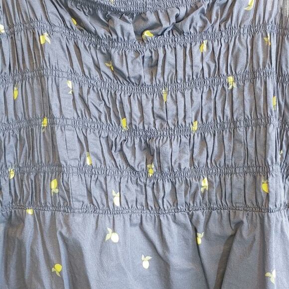 Lane Bryant Lemon Print Smocked Tank Top Sz 12 - Picture 3 of 9